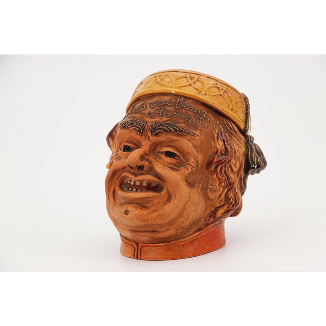 19th Century Bordallo Pinheiro Grotesque Head, Portuguese Palissy Ware, Earthenware For Sale - Image 4 of 11