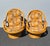 Mid-Century Modern 1970's Pair of Vintage Bamboo Rattan Mid Century Modern Swivel Orange Chairs For Sale - Image 3 of 18