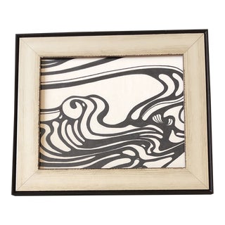 Vintage Original Pop Art 1960’s Abstract Ink Drawing Framed For Sale