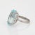 5.91ct Elongated Aquamarine Ring Vintage 18k White Gold Sz 5.75 Fine Jewelry For Sale - Image 4 of 7