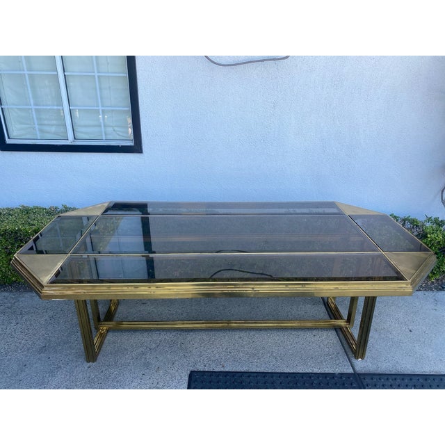 Vintage Brass and Glass Dining Table For Sale In Los Angeles - Image 6 of 17