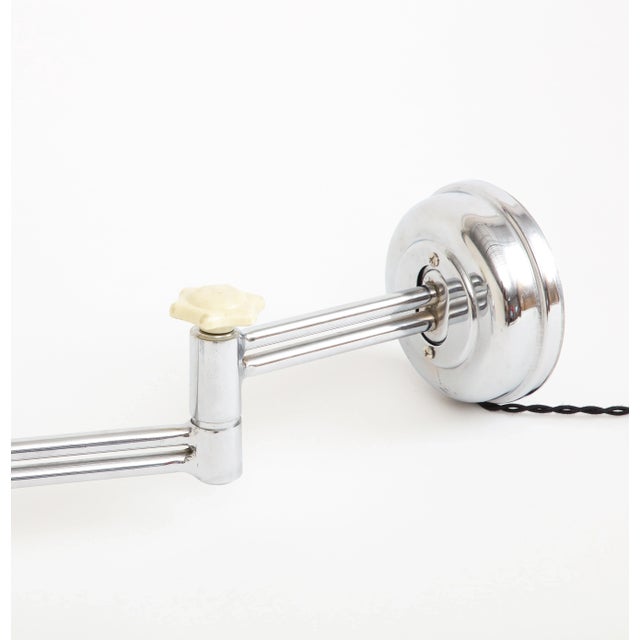 English Contemporary Chrome Adjustable Wall-Mounted Sconce For Sale - Image 12 of 13