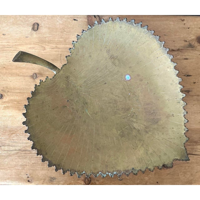 Vintage Large Brass Leaf Tray For Sale - Image 11 of 12