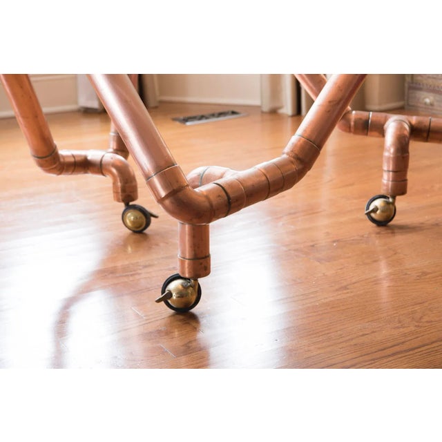 1990s Contemporary Copper and Glass Dining Table, One of a Kind Created by Artist Joel Otterson. For Sale In Rochester - Image 6 of 7