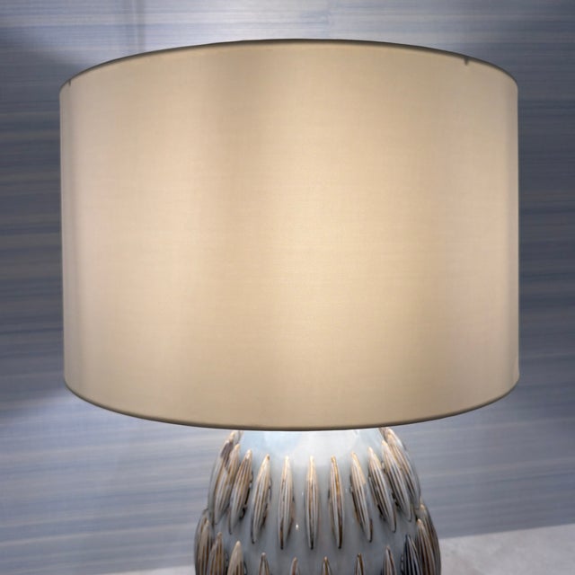 Arteriors Home Arteriors Pawnee Sculptural Blue Ceramic Table Lamp For Sale - Image 4 of 8
