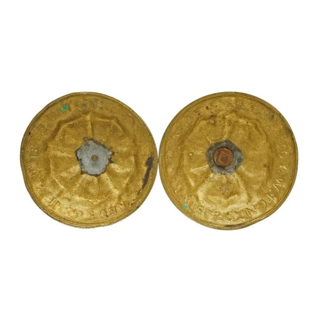 Antique Pair English Gothic Revival Bronze Candlesticks Registered 1863 Signed W. Tonks & Sons For Sale - Image 4 of 4