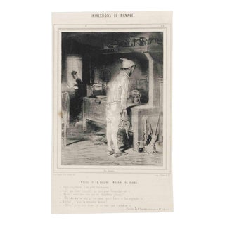 Paul Gavarni, Impressions of Ménage, Plate 22, Mid-19th Century, Lithograph For Sale