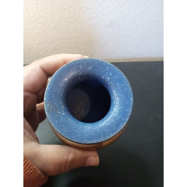 1980s Signed Art Studio Glazed Squat Vase For Sale In Dallas - Image 6 of 6