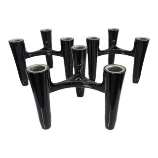 Vintage Koziol "Hommage" Black Modular Candle Holders (Set of 3) For Sale