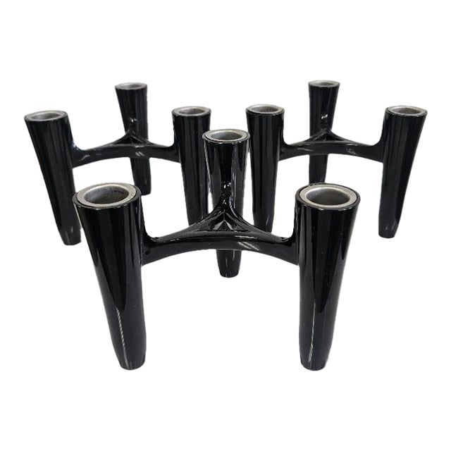 Vintage Koziol "Hommage" Black Modular Candle Holders (Set of 3) For Sale