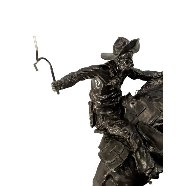 Metal 1940s Limited-Edition (38/100) Bronze Sculpture: "Bronco Buster" by Frederic Remington For Sale - Image 7 of 14