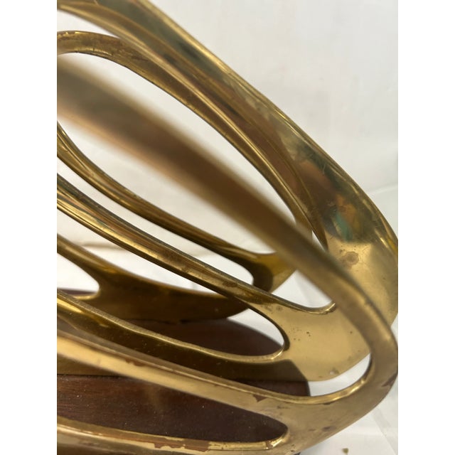 Wood 1980s Swan Shaped Brass Magazine Rack For Sale - Image 7 of 8