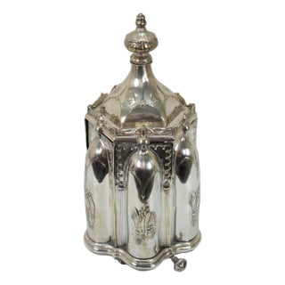 Antique R Gleason & Sons Silverplate Magic Dinner Caster Rotating Cruet Stand For Sale