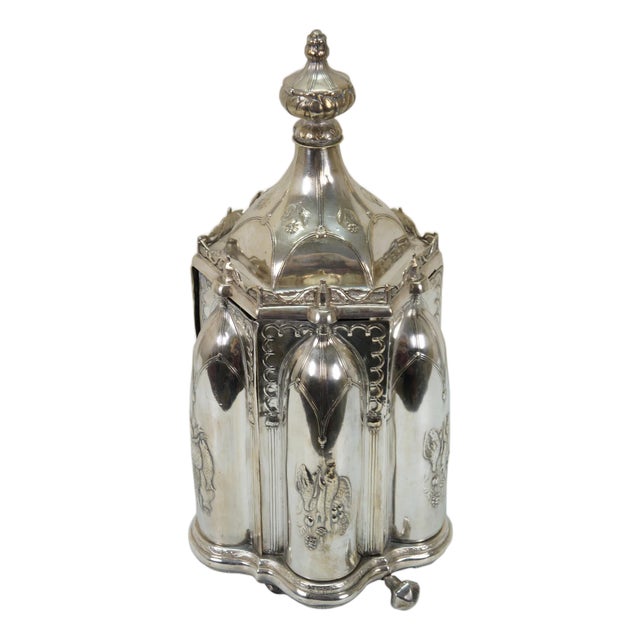 Antique R Gleason & Sons Silverplate Magic Dinner Caster Rotating Cruet Stand For Sale