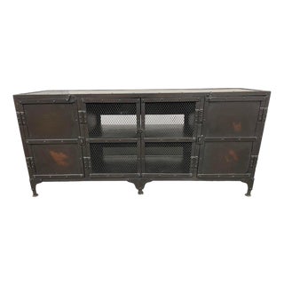 Restoration Hardware Industrial Metal Sideboard/Credenza - Modern Storage Cabinet For Sale