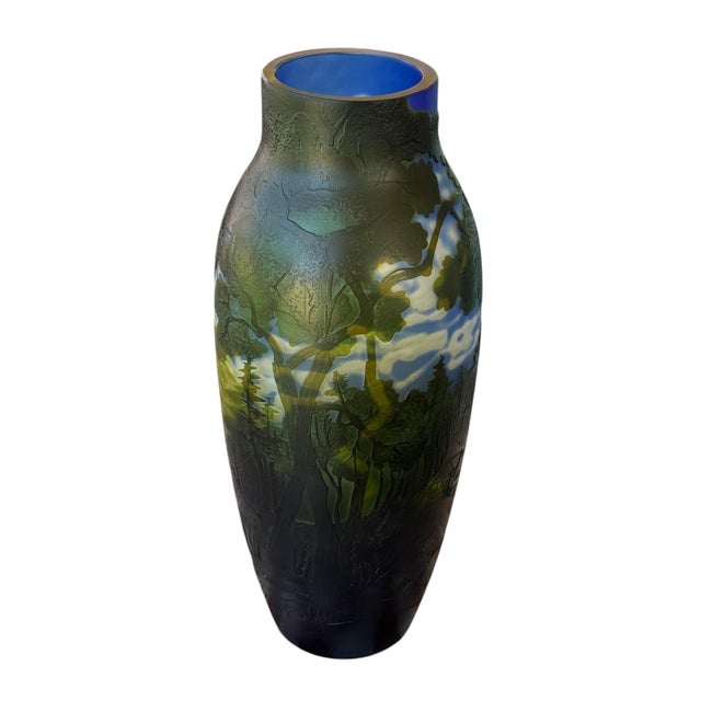 Glass 20th Century Galle Reproduction Vase Art Nouveau For Sale - Image 7 of 11