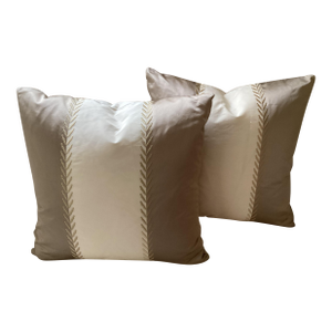 New Custom Handmade Manual Canovas Stripe 20” Set of Pillows