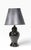 1970s Asian Modern Ginger Jar Form Ceramic Black Table Lamp For Sale - Image 4 of 8