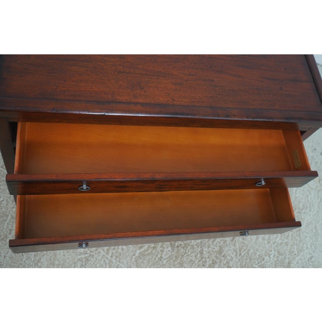 1990s Henredon Rustic Finish 2 Drawer Serving Table For Sale - Image 5 of 17