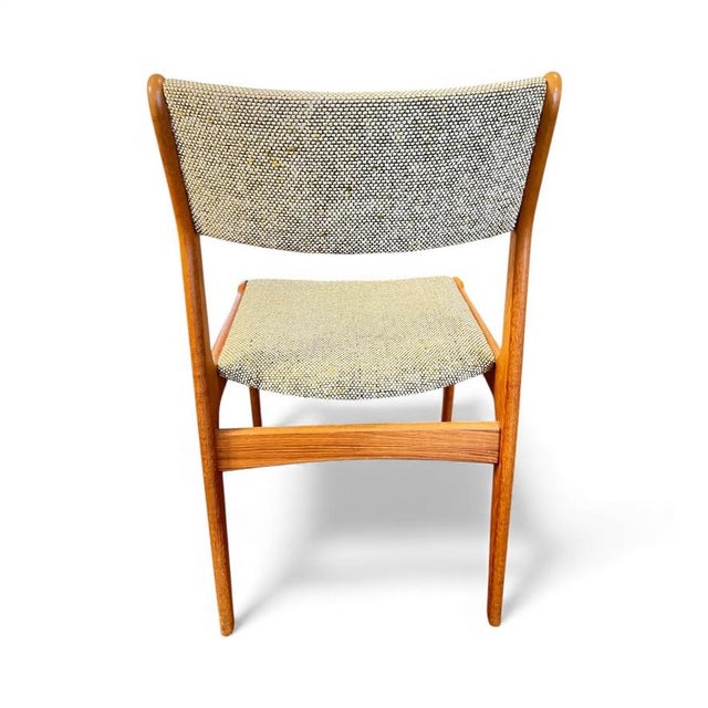 1960s Pair of Upholstered Mid-Century Modern Teak Dining Chairs For Sale - Image 4 of 9