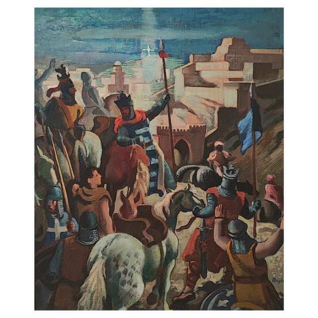 Henry Meylan, Scène de croisade, Oil on Canvas, Framed For Sale
