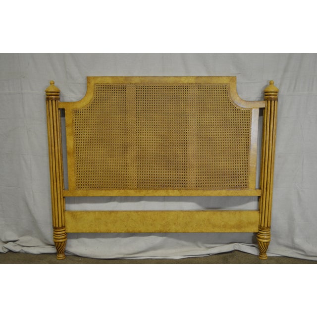 David Francis Faux Painted Tall Cane Back Headboard Chairish