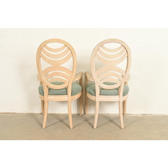 Henredon Modern Art Deco Carved Oak Dining Chairs, Set of Eight For Sale - Image 12 of 16