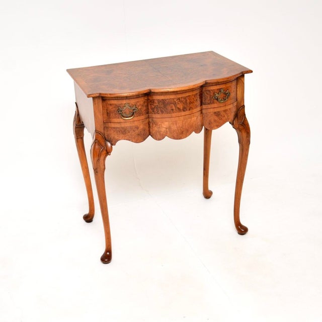Antique Console Table in Burr Walnut, 1900 For Sale - Image 11 of 11