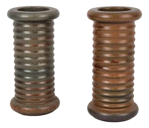 Cylindrical Earthenware Vases, 1960s, Set of 2