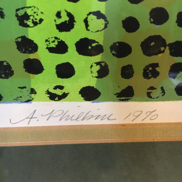 Mid-Century Modern 1970 A. Philbin "Groton" Framed Abstract Silkscreen For Sale - Image 3 of 12