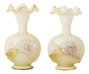 Glass and Crystal Vases, 19th Century, Set of 2
