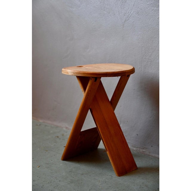 Folding Stool in Pine by Roger Tallon for Sentou, 1970s For Sale - Image 6 of 8