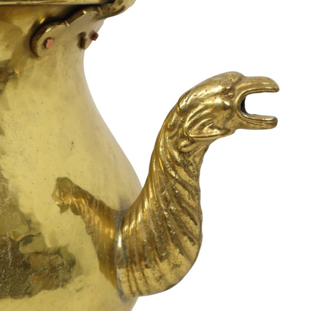 Large Copper Griffin Kettle Planter in Brass, 1890s For Sale - Image 13 of 18