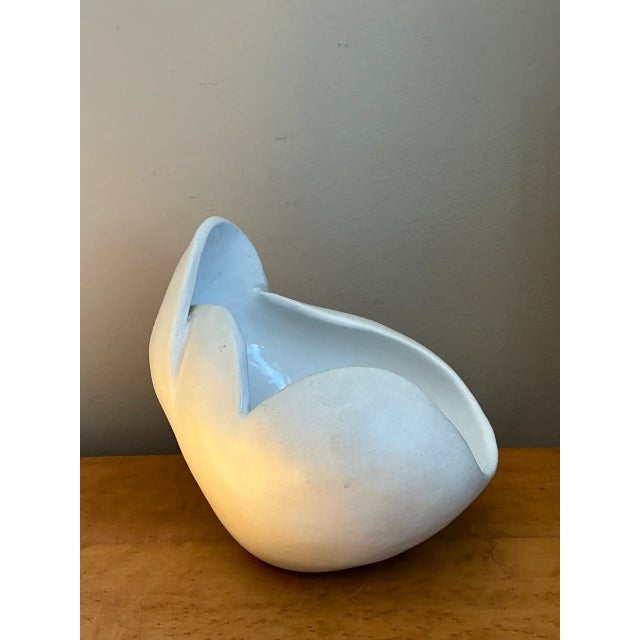 Vintage White Ceramic Sculptural Bowl For Sale In West Palm - Image 6 of 12