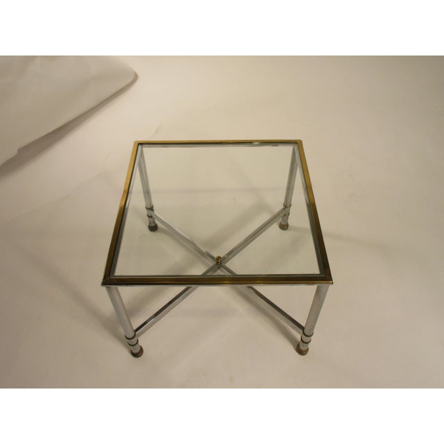 1980s Chrome and Brass Side Tables - a Pair For Sale In New York - Image 6 of 13