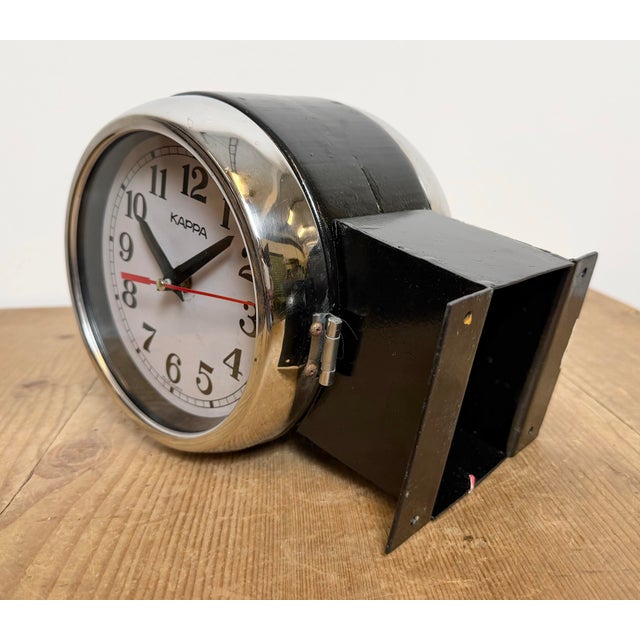 Vintage Black Kappa Ship Double Sided Wall Clock, 1980s For Sale - Image 11 of 18