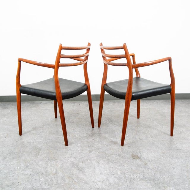 1960s Mid Century Danish Modern Dining Chairs Set 6 Niels j.l Moller #78 #62 Walnut For Sale - Image 12 of 12