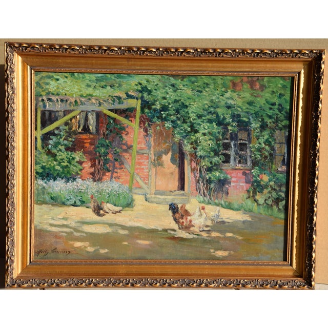 Molly Cramer 1852 Hamburg – 1936 ibid. ‘Peasant House Entrance with Flock of Chickens’ signed lower left oil on canvas,...