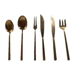 Bronze Serving Set by Sigvard Bernadotte for Scanline, 1950s, Set of 6
