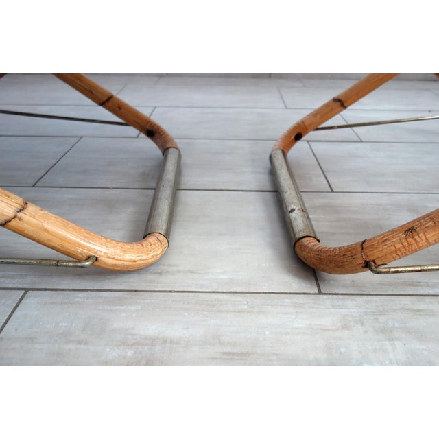 Folding Bamboo and Brass Deck Chairs, Italy, 1960s, Set of 2 For Sale - Image 11 of 16