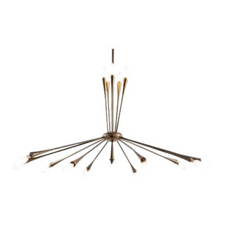 1950s Mid-Century Modern Huge Sputnik Chandelier by Oscar Torlasco for Lumi For Sale
