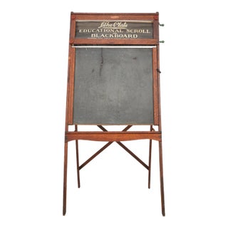 1920s Antique Litho Plate Educational Scroll Blackboard For Sale