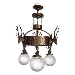 Antique Art Nouveau Chandelier, 1890s For Sale