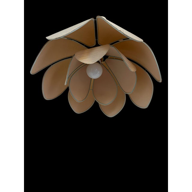 Textile Vintage Petal Pendant Light, 1970s For Sale - Image 7 of 13