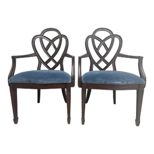 Ethan Allen Dining Room Armchairs Hepplewhite Ribbon Back Collectors Classics- Set of 2