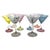 Late 20th Century Set of 6 Jeing Hand Blown Pastel Art Glass Martini Glasses, Mixed Sizes For Sale - Image 5 of 18