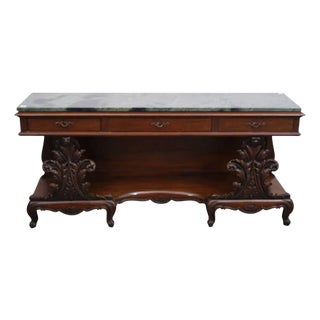Early 20th Century Low Mahogany Console Table Great Tv Stand For Sale