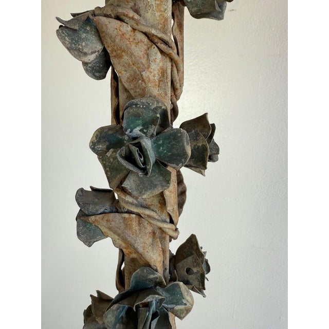 Pair of French Wrought Iron Standing Lanterns For Sale - Image 9 of 12