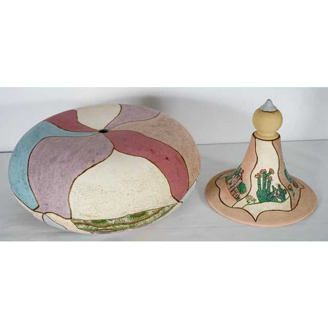 1970s Mexican Ceramic Vase With Top For Sale In Miami - Image 6 of 10