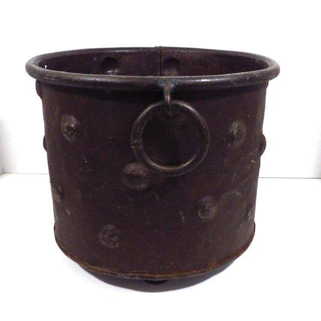 Large Distessed Metal Planter For Sale - Image 4 of 7